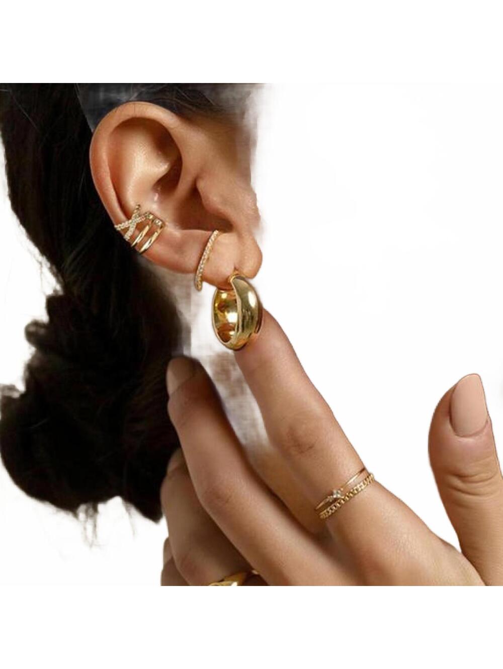 Ear Cuff Non Piercing Women's Wrap Earring Romantic Wedding - Picture 3 of 5
